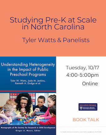 Book Talk Studying Pre K at Scale in North Carolina with Tyler