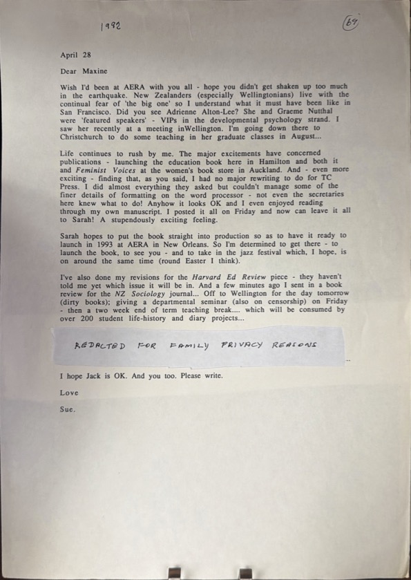 REdacted letter