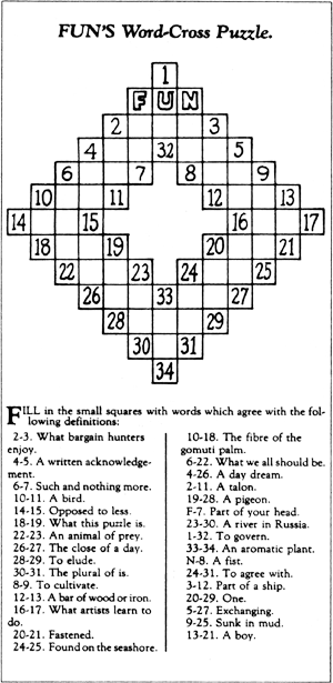 the first modern crossword puzzle