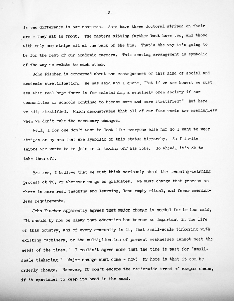 page 2 of Craig Mosher's convocation speech