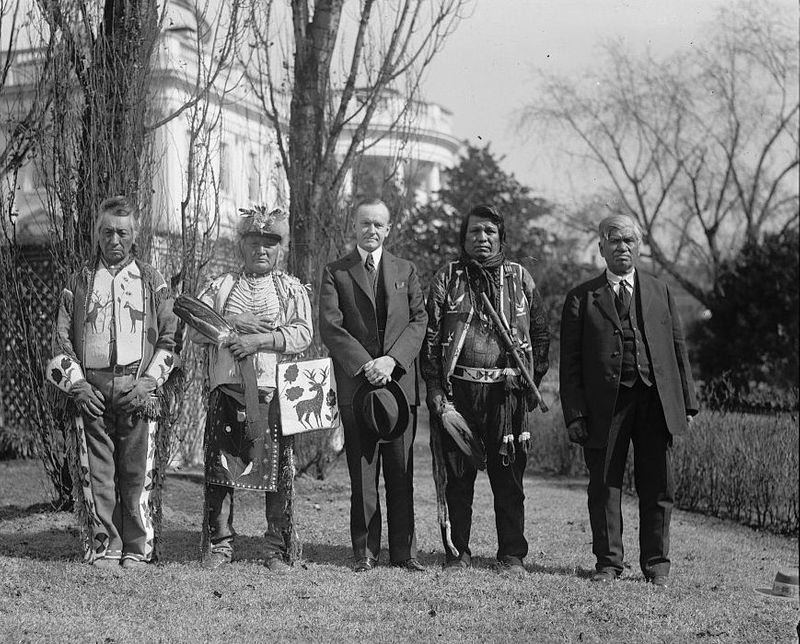 Black and white photograph of Takina Indians at the White House