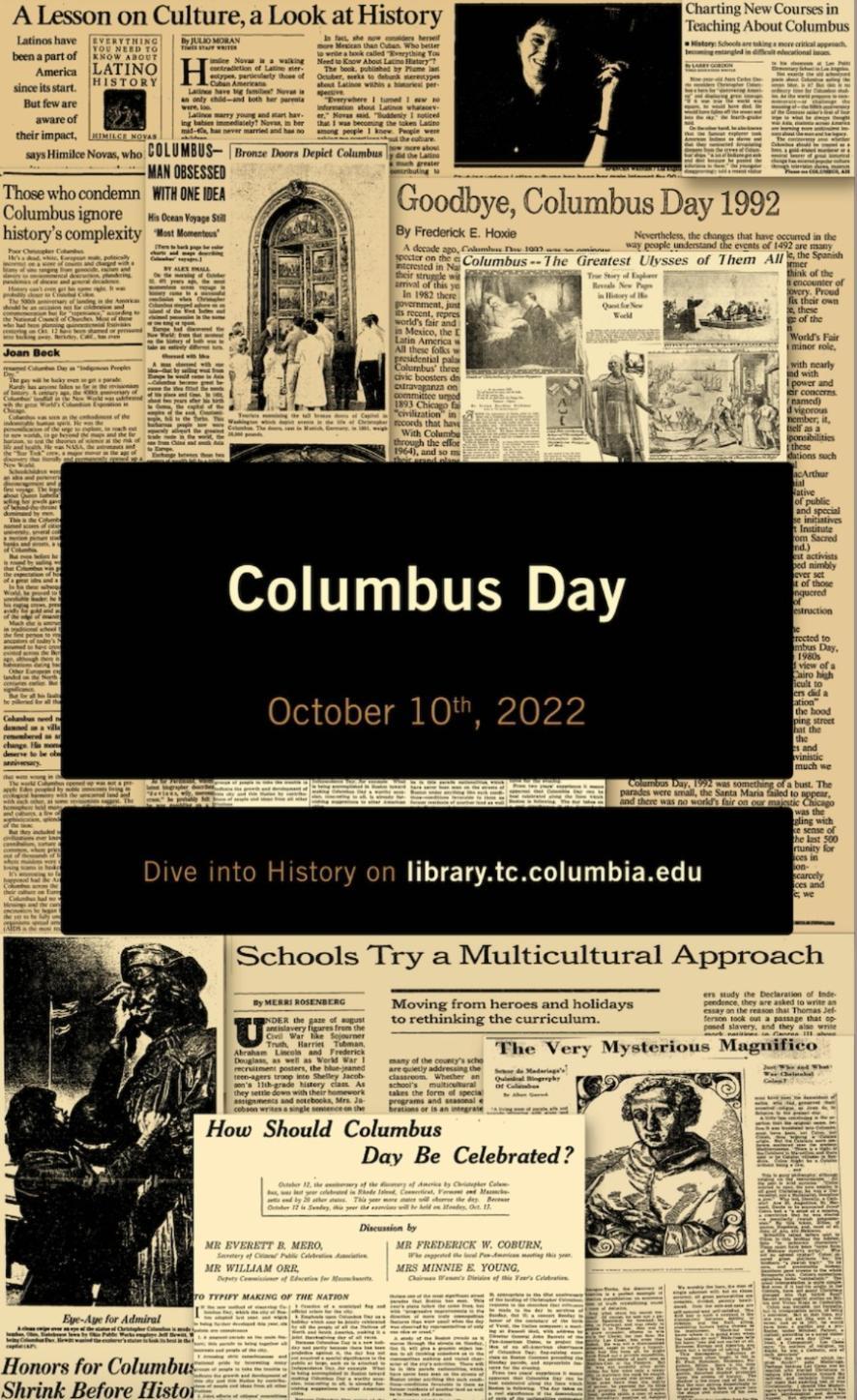 News slide of Columbus Day