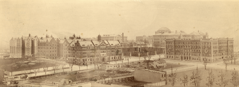 Columbia University. From Northwest. Includes Whittier, Macy, Main Building, And Horace Mann. Teachers College. (Ca. 1900)