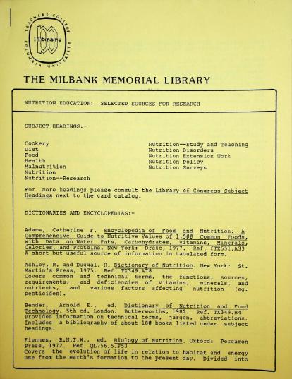 A typed page listing bibliographic resrouces