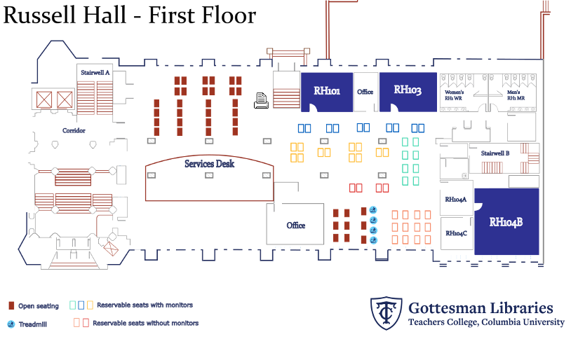 The Library's new map of the first floor