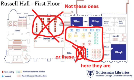 Visualization showing which seats cannot be reserved.