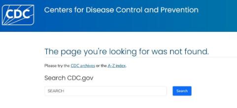 CDC page not found
