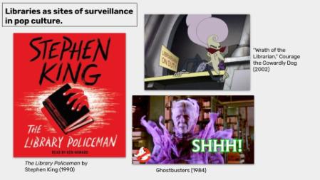 slide from AAA presentation about pop culture references of haunted libraries