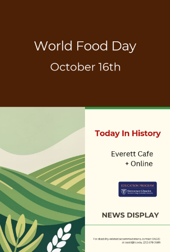 Poster with graphic of fields, farming