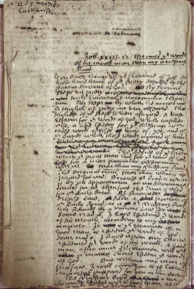A page from cotton Mather manuscript