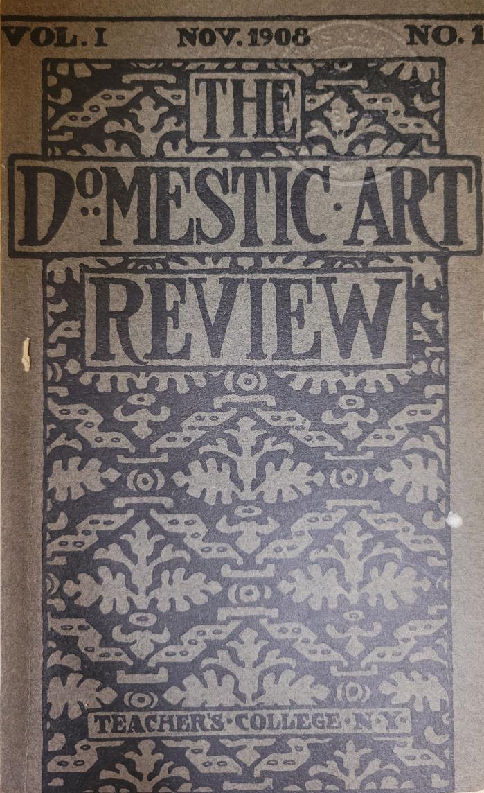 Cover of the domestic art review. It features the journal name in bold, stylized letters above a repeating zig-zag pattern.