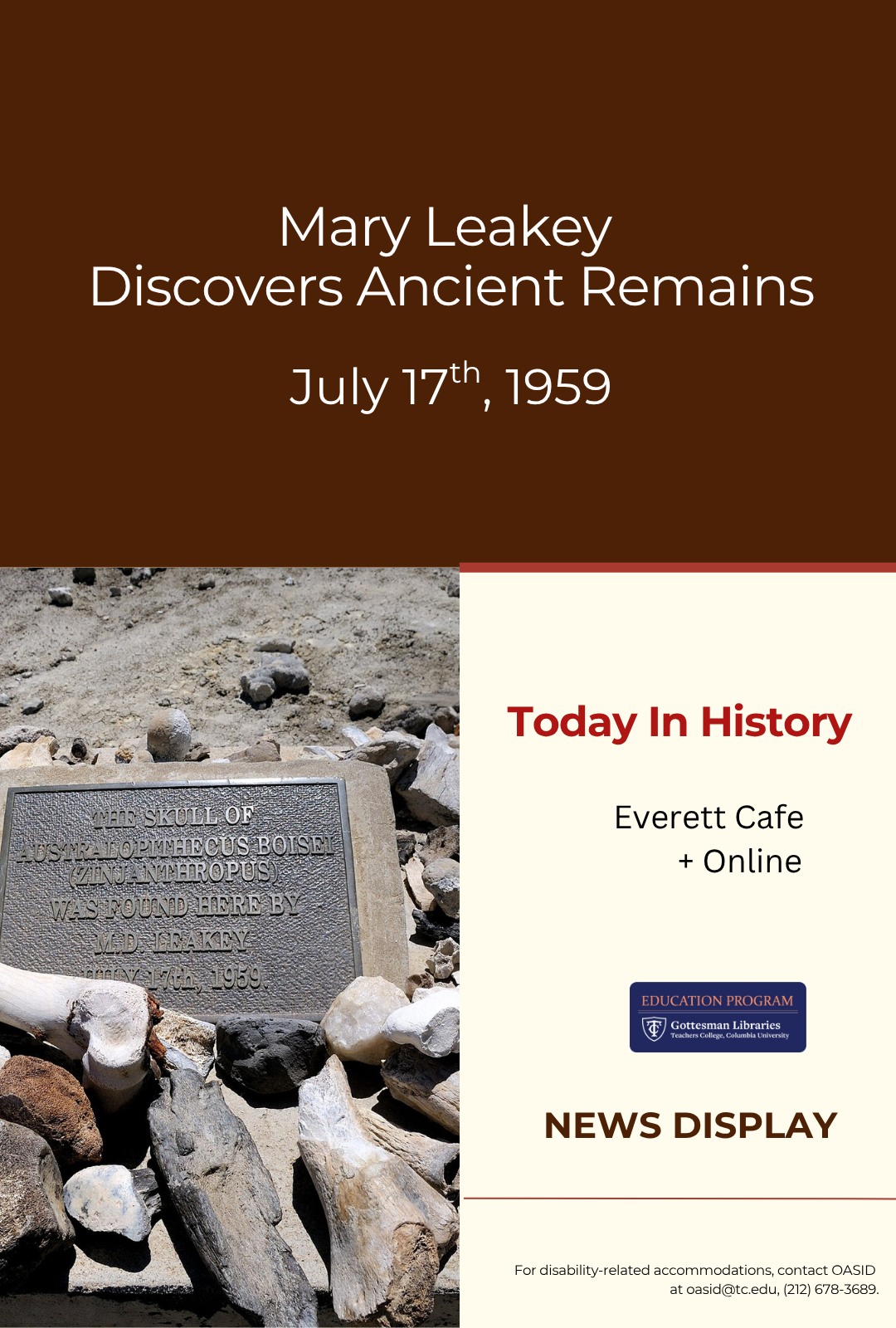Poster Image Showing Site of the Discovery of Ancient Remains