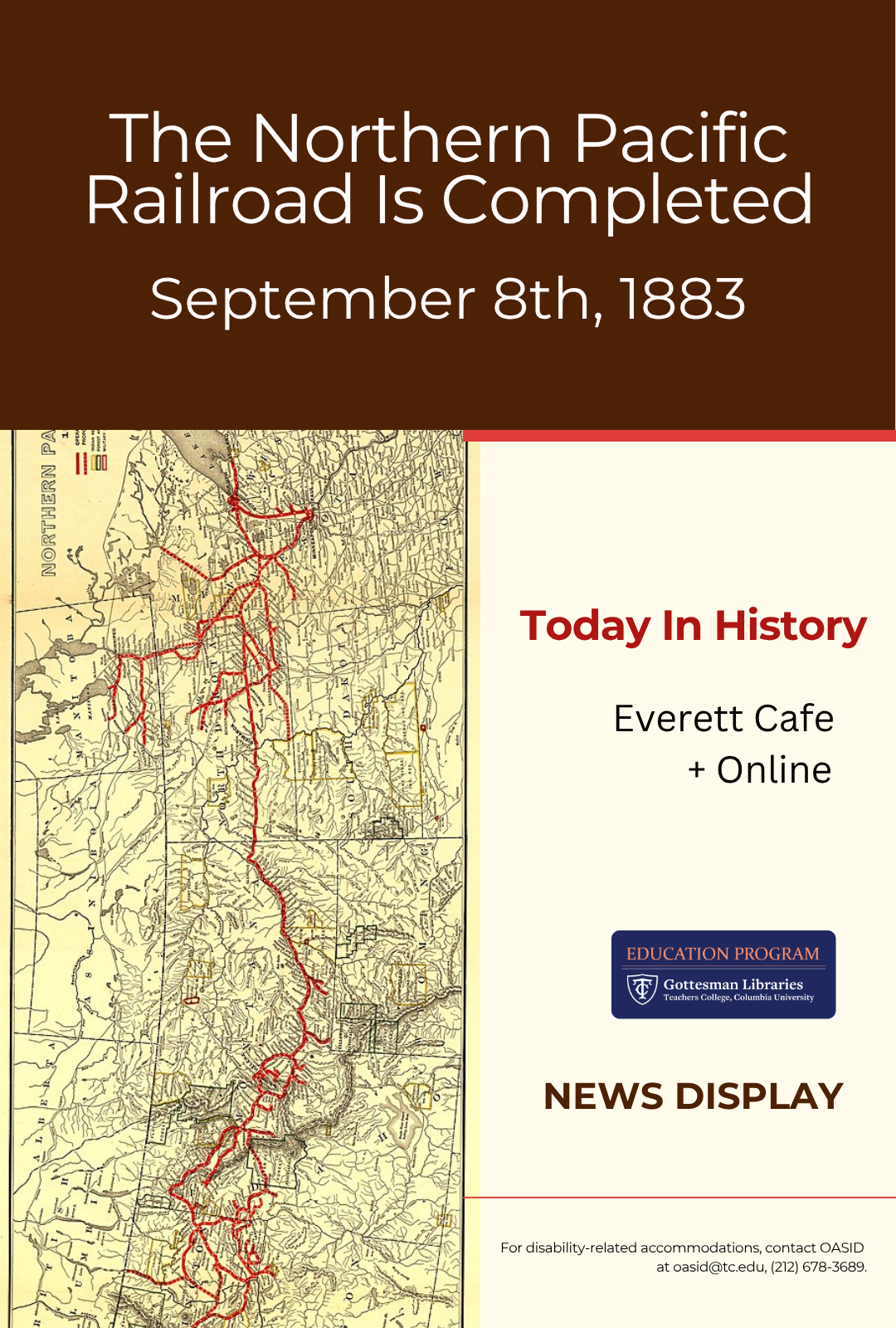 Poster with Map of the Northern Pacific Railroad in 1900
