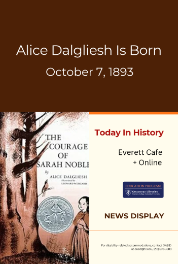 Poster with Book Cover for the Courage of Sarah Noble