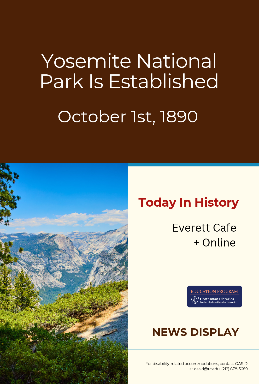 Poster with Image of Mountains in Yosemite
