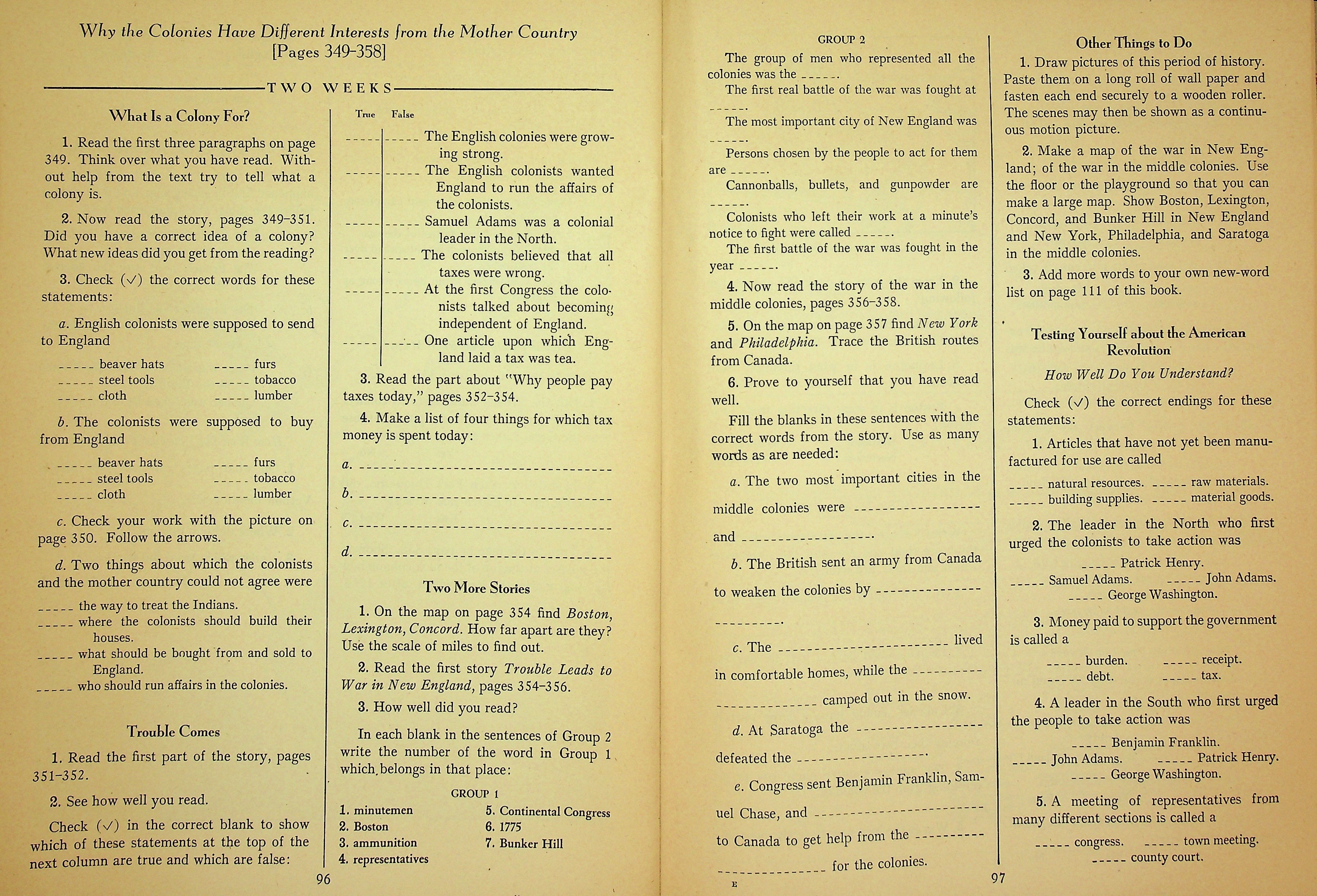chart of colonial interests