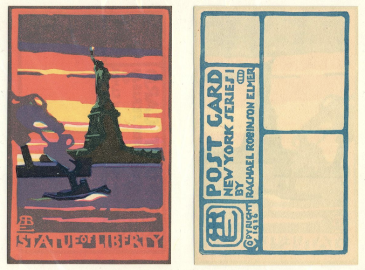 Postcard of the Statue of Liberty Created by Students of Arthur Wesley Dow