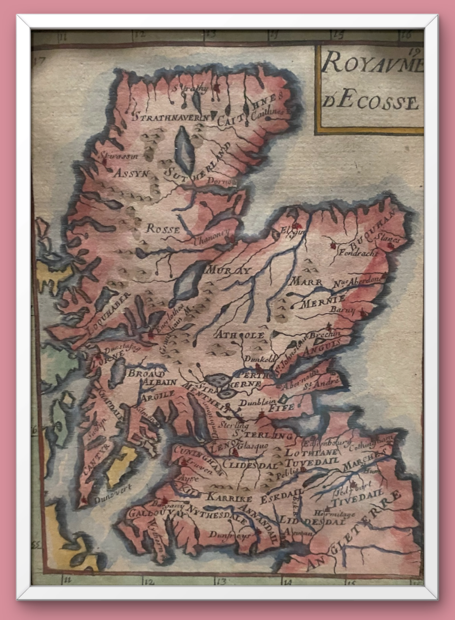 Old Map of Scotland in the French Language