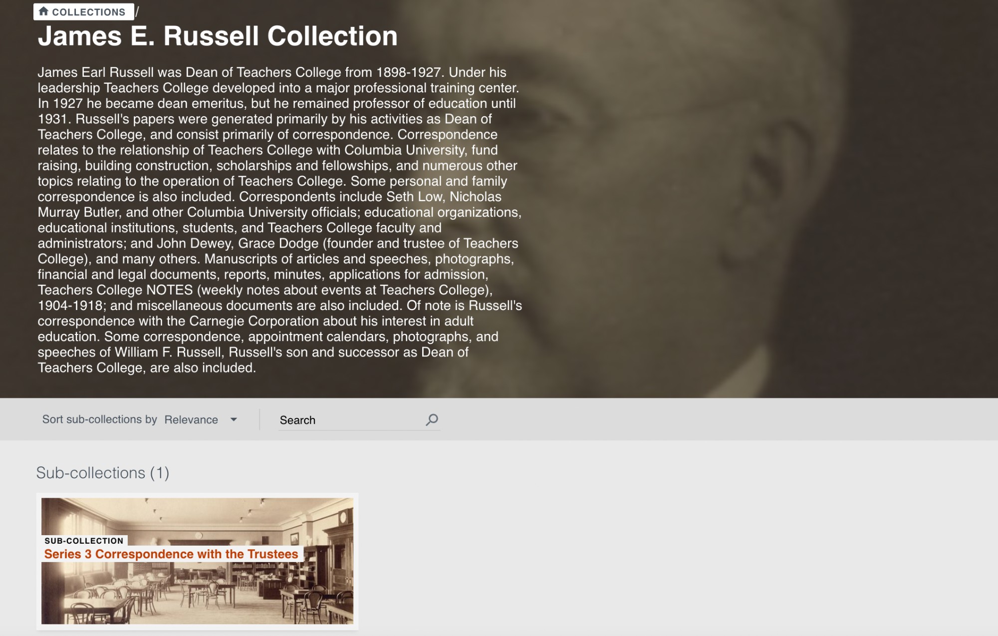 Layout of James Earl Russell SubCollection Series 3