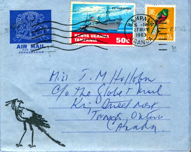hollobon postcard with stamps