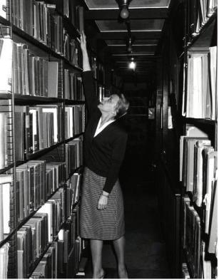 Teachers College Library Staff. In Stacks. (1966)