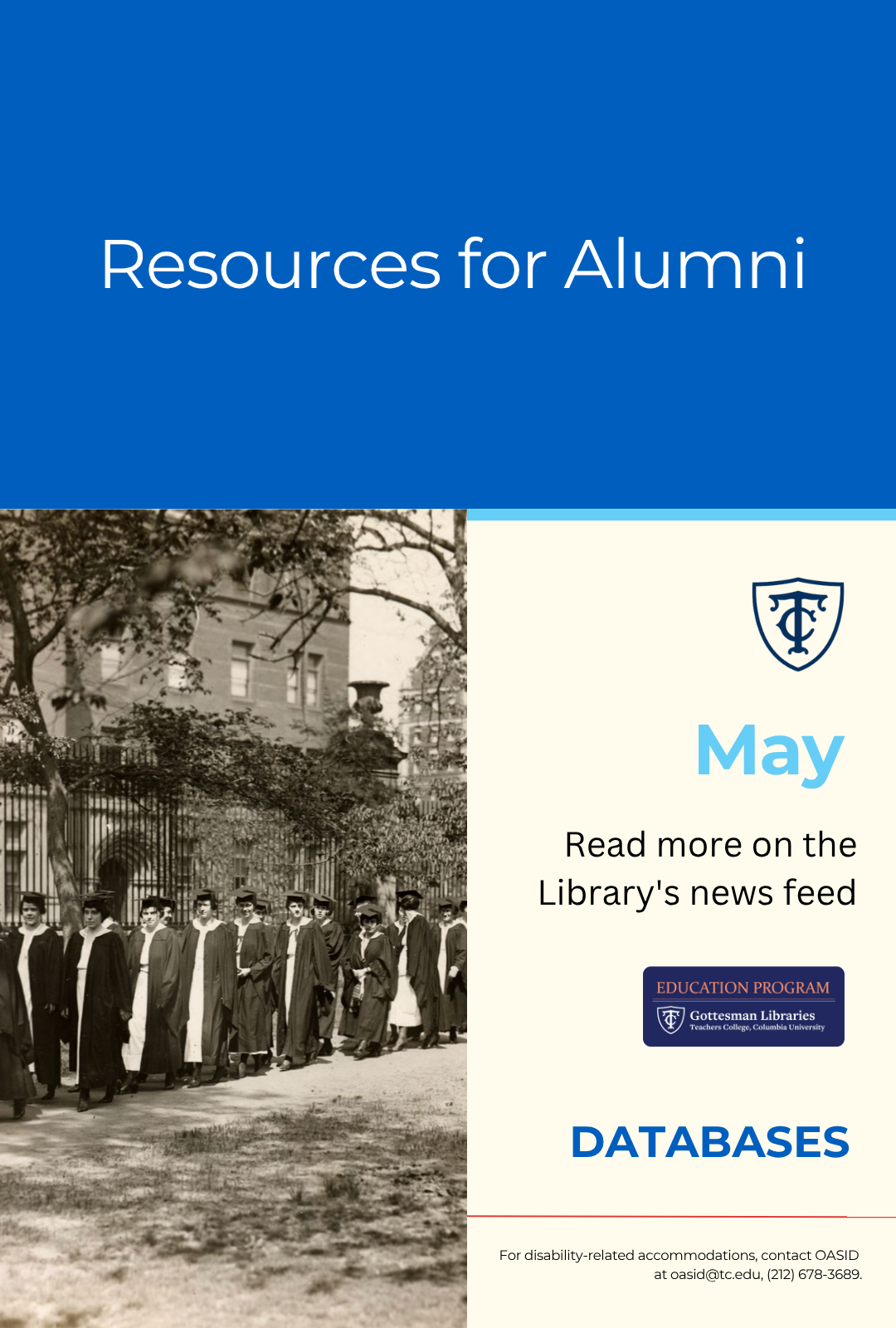 Poster with historical photograph of TC graduates